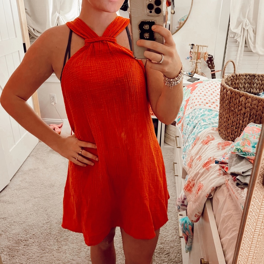 Orange Sun Dress Anthropologie